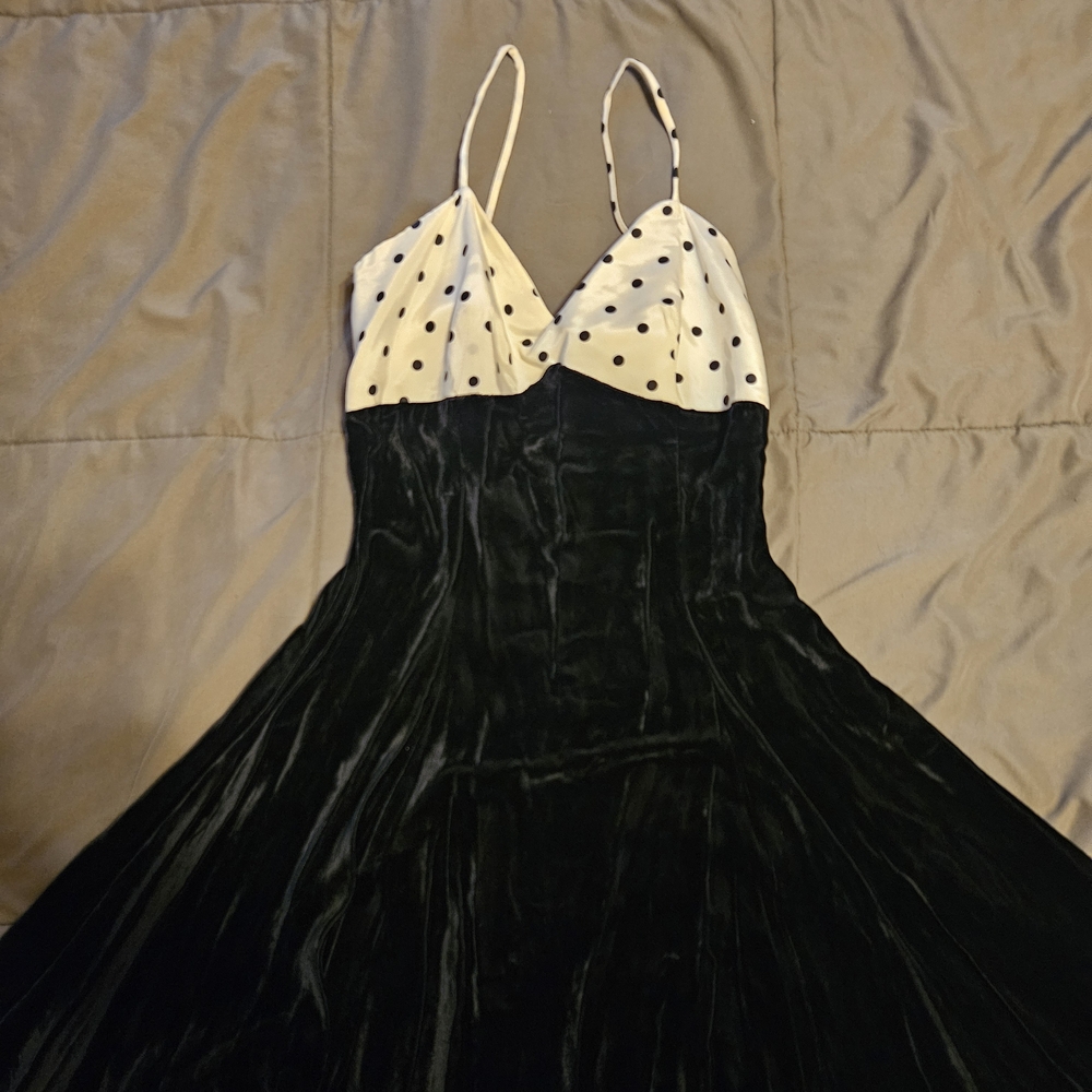 Rampage Black and White Polka Dot Prom Dress